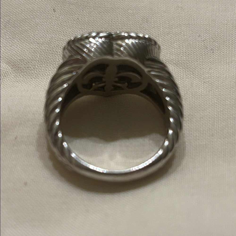 Judith Ripka Silver Heart CZ Ring Size 7 - Picture 3 of 6